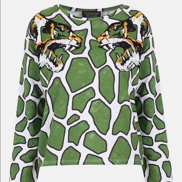 topshop leopard print sweatshirt